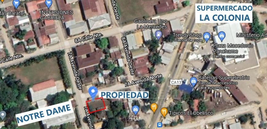 Terreno Comercial En Venta (1265v2) El Progreso Yoro Lote de Esquina Venta