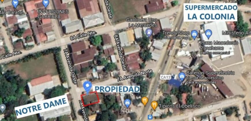 Terreno Comercial En Venta (1265v2) El Progreso Yoro Lote de Esquina Venta