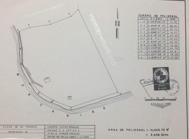 Lote de 3.6 Acres en Venta En Islas de la Bahia Cayos Cochinos