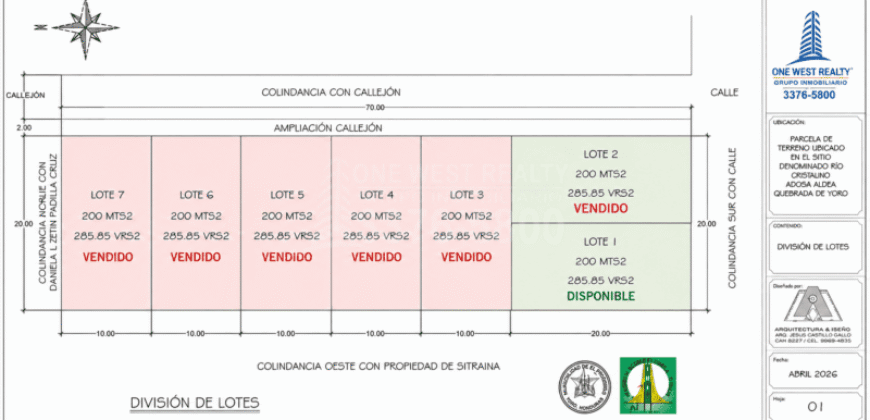 Lotes de Terreno en venta en El Progreso con Financiamiento directo