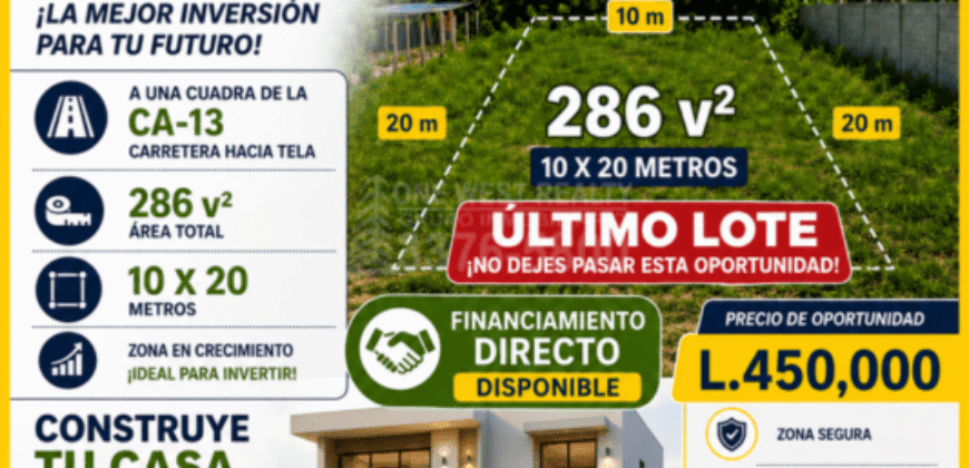 Lotes de Terreno en venta en El Progreso con Financiamiento directo