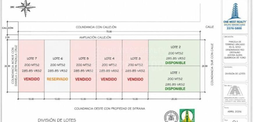 Lotes de Terreno en venta en El Progreso con Financiamiento directo