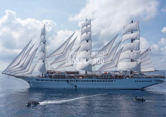 El crucero Sea Cloud Spirit inaugura el año 2024 con un emocionante arribo a Guanaja