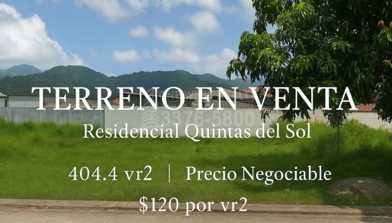Lote en Venta Resisencial Quintas del Sol