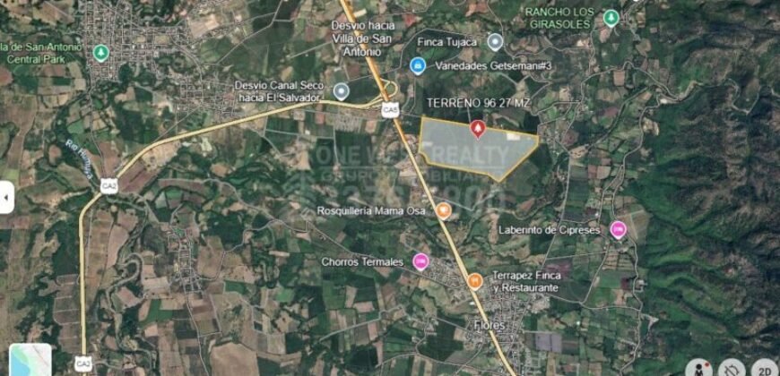 Terreno Para Inversión en Comayagua Mide 96 manzanas Cerca de Palmerola