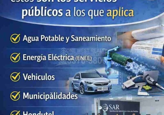 Amnistía fiscal Honduras 2026: estos son los servicios públicos a los que aplica