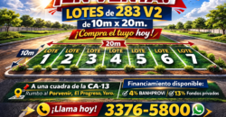 ¡En Venta! Lotes de 286.82 V2 (10m x 20m) con cuotas desde L 7,200 al mes en El Progreso, Yoro