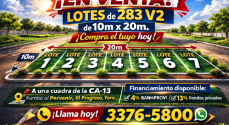 ¡En Venta! Lotes de 286.82 V2 (10m x 20m) con cuotas desde L 7,200 al mes en El Progreso, Yoro ¡En Venta! Lotes de 286.82 V2 (10m x 20m) con cuotas desde L 7,200 al mes en El Progreso, Yoro