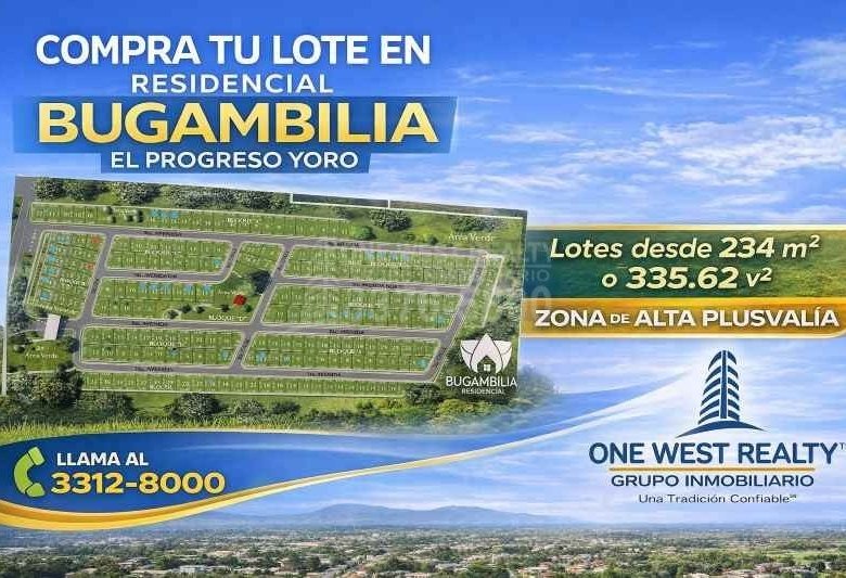 Lotes Disponibles en Residencial Bugambilia – El Progreso, Yoro 