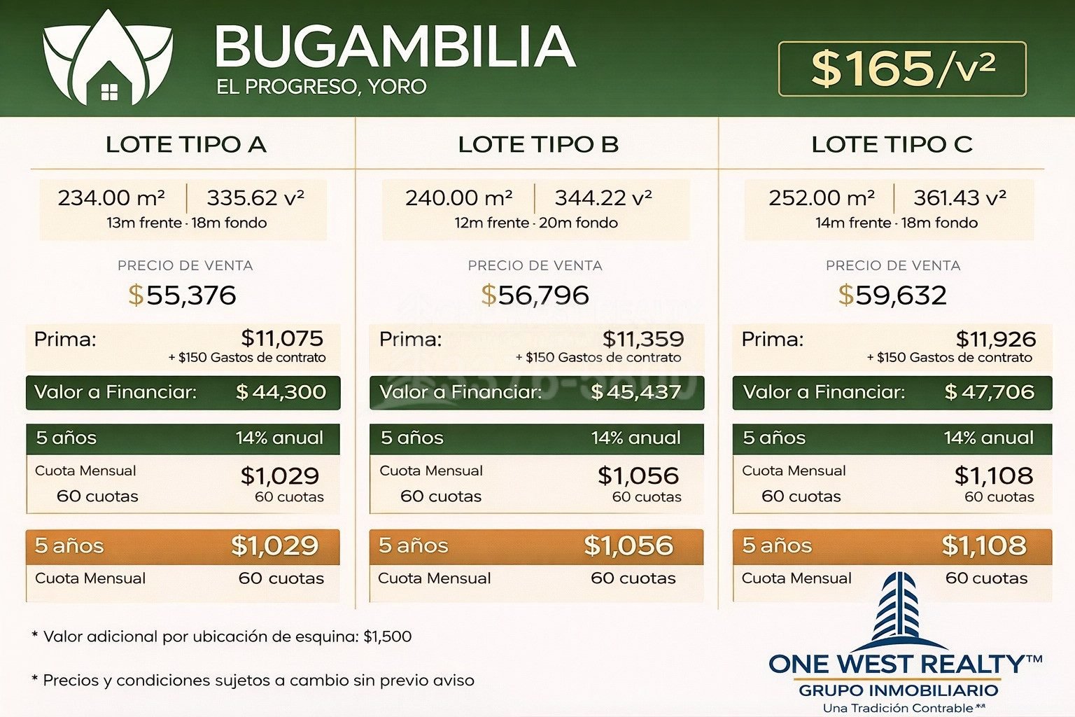 Lotes disponibles Bugambilia El Progreso Yoro