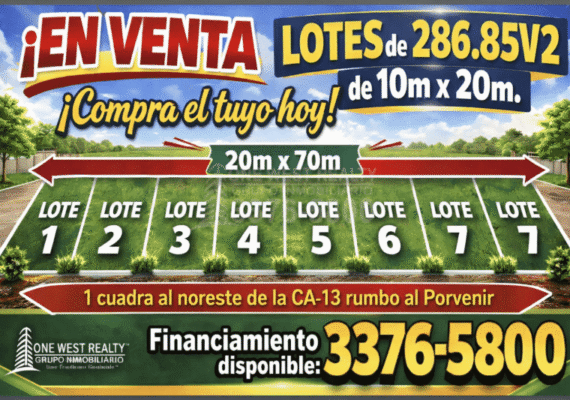 Lotes en venta El Progreso Yoro con financiamiento Privado o Bancario