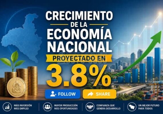 Crecimiento de la economía nacional proyectado en 3.8%