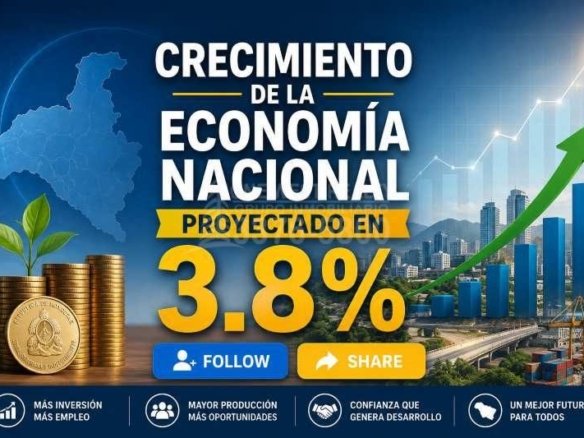 Crecimiento de la economía nacional proyectado en 3.8%