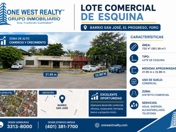 Lote comercial en venta en El Progreso Yoro