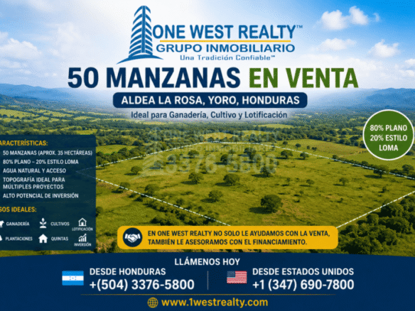 50 manzanas en venta en Yoro Honduras