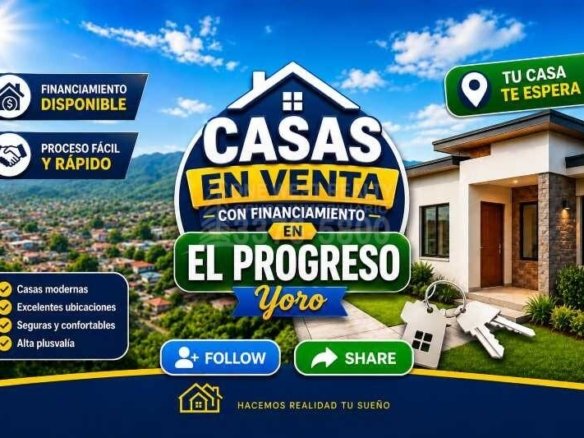 Casas en venta con financiamiento en El Progreso Yoro