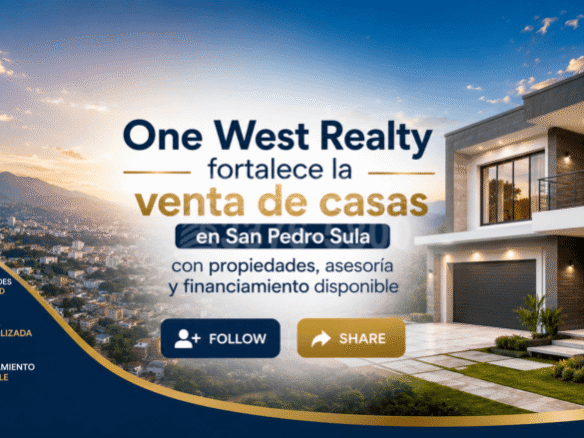 One West Realty fortalece la venta de casas en San Pedro Sula con propiedades, asesoría y financiamiento disponible